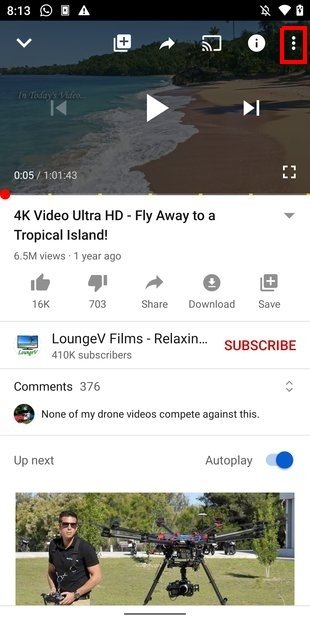 Open the video settings