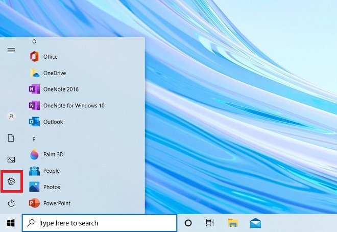 Abrir a configuração do Windows 10