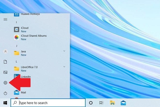 Windows10のコンフィグレーションを開く