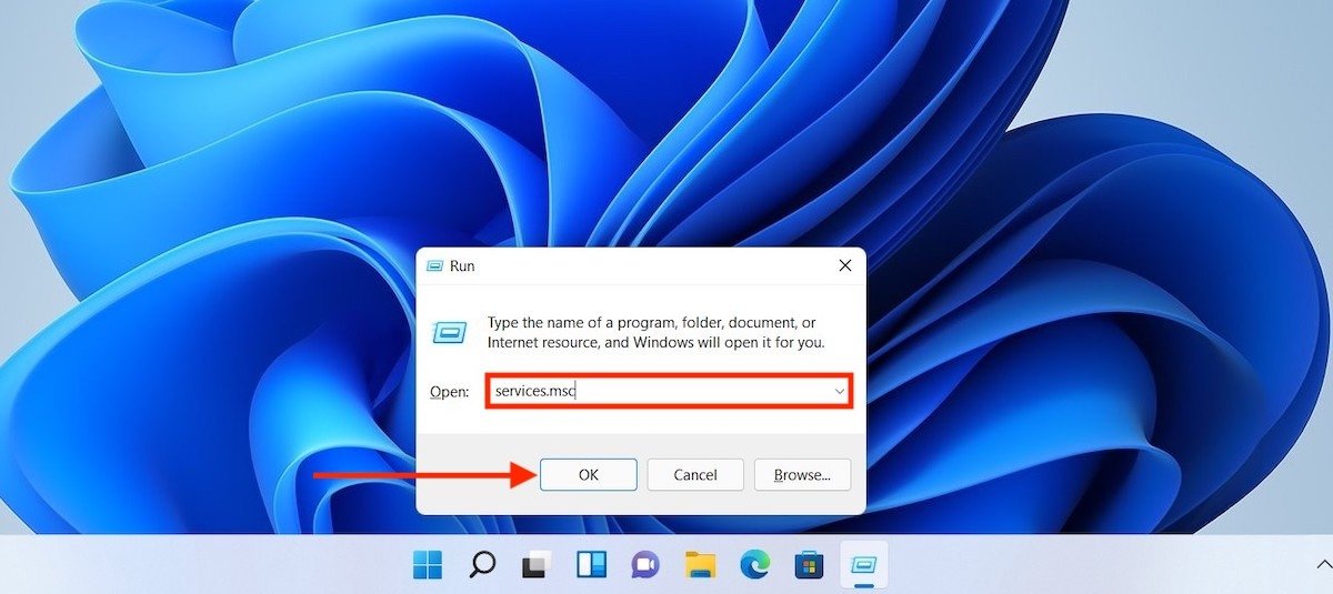 Ouvrir le gestionnaire de services de Windows 11