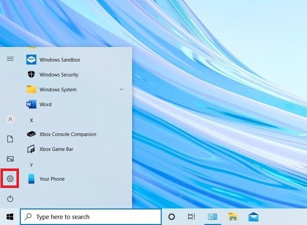 Windowsの設定を開く