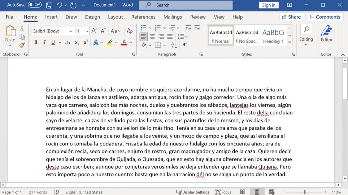 Open the Word document with the text you want to translate