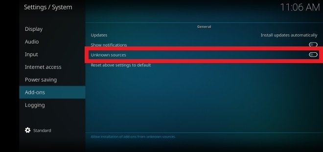 Option to allow the installation of add-ons from unknown sources