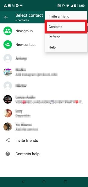 Icône d'options our les contacts de GBWhatsApp