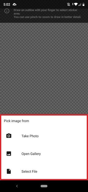 Opciones para crear un sticker