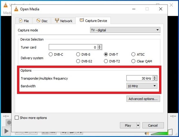 Options to record the TV signal