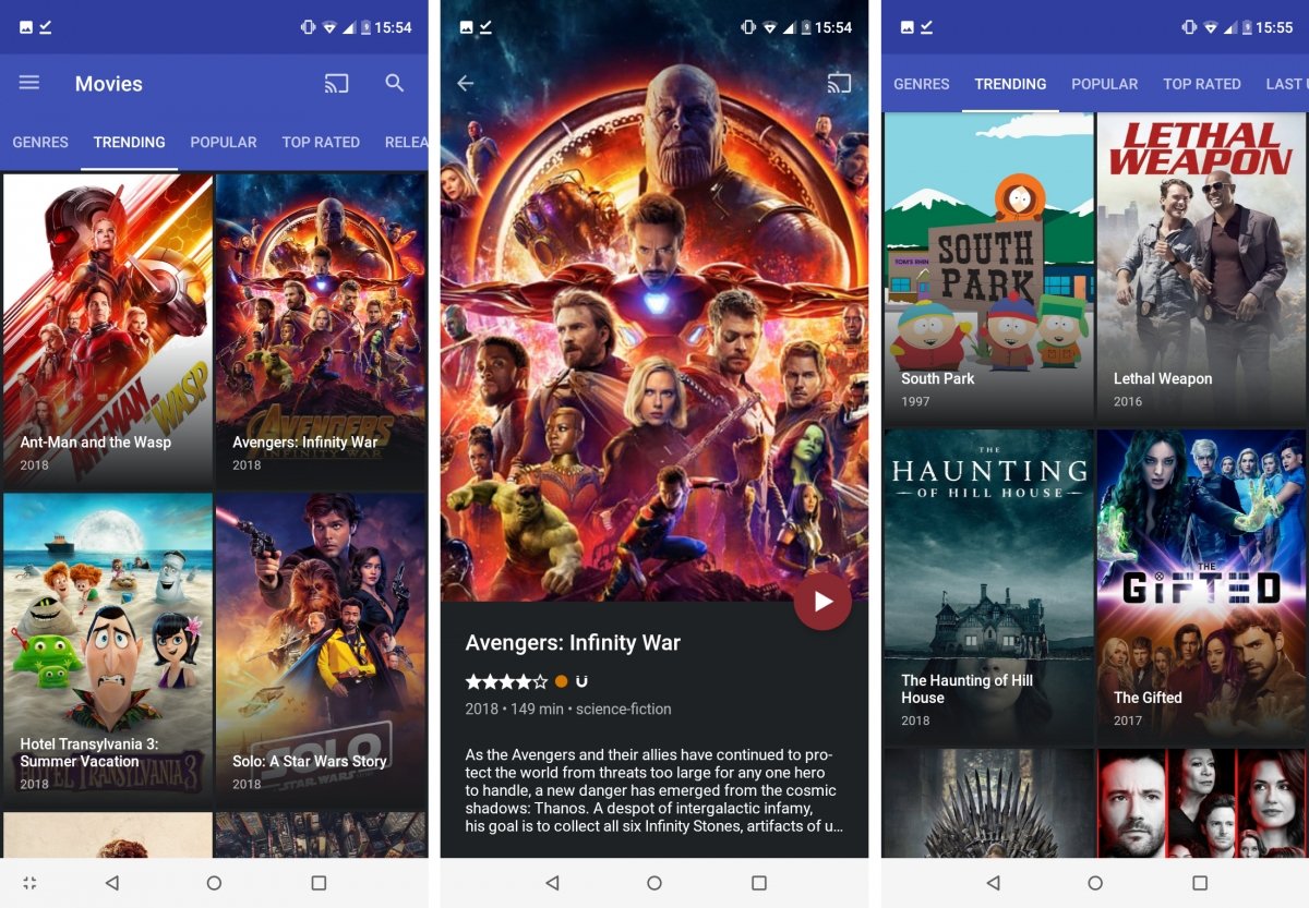 Películas y series en Popcorn Time