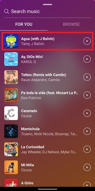 Seleccionar canción