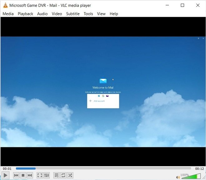 Lecture d'une capture d'écran dans VLC