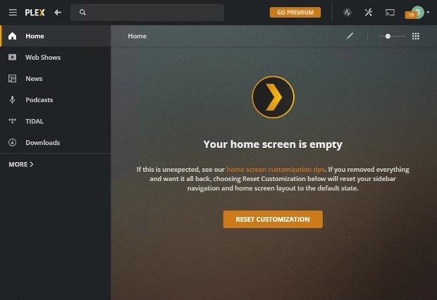 Plex’s interface