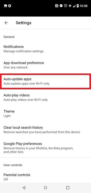 Auto-Update Apps anklicken