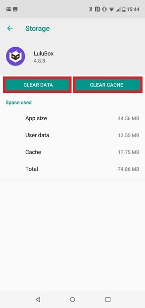 Press Clear Data and Clear cache