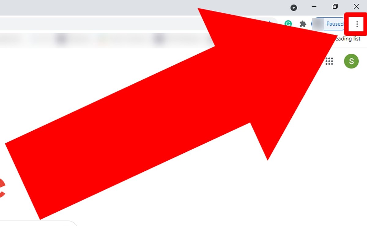 Pulsa en los tres puntos para acceder al menú de opciones de Google Chrome