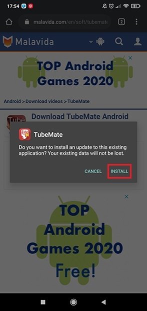 Press the Install button