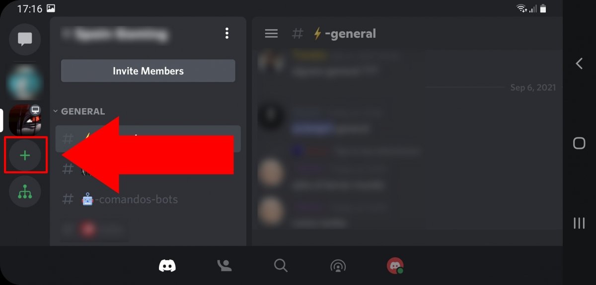 Press the plus button to create a new server