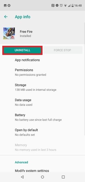 Qué sucede si desinstalas Free Fire y lo instalas de nuevo