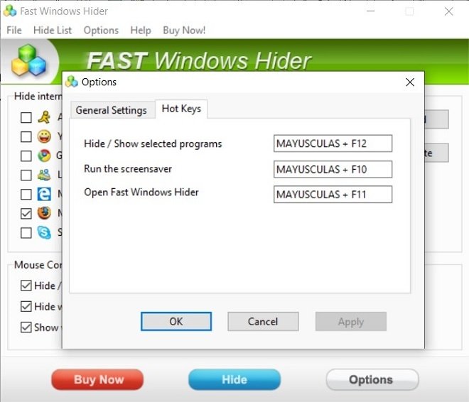 Vorschau Fast Windows Hider