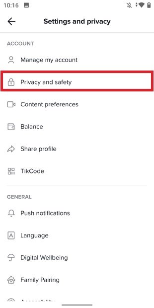 Privacy options