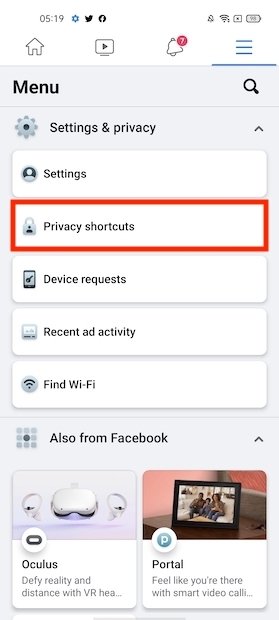 Privacy shortcuts