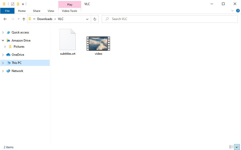 Put the video and the SRT in the same folder