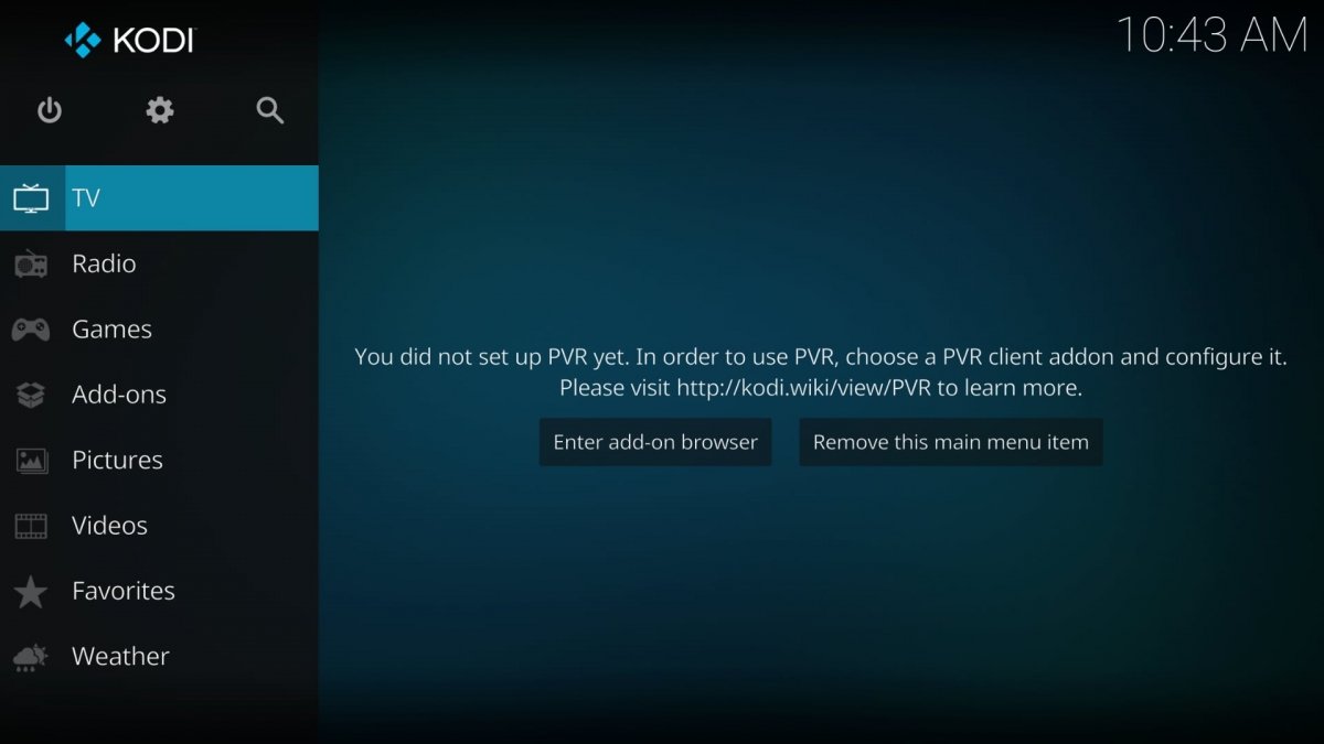 Mensagem de erro PVR Not Found no Kodi