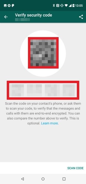 Code QR et numéro de cryptage