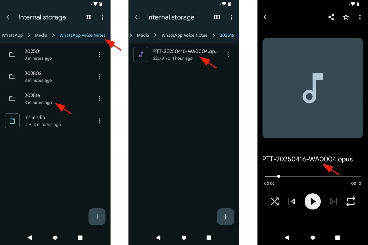 Recovering WhatsApp voice notes on Android