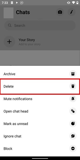 How to delete photos from facebook chat