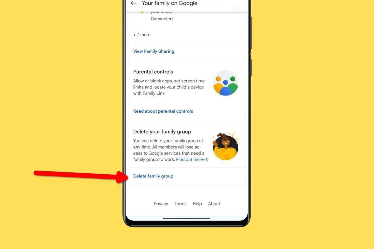 Exclua permanentemente o grupo familiar do Google