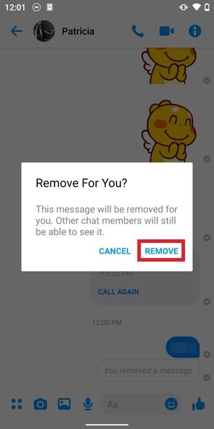 Remove the message forever