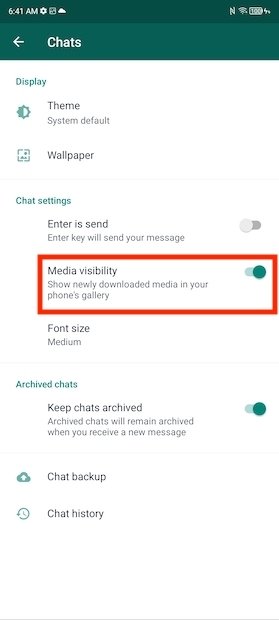 Remove WhatsApp photos from the gallery