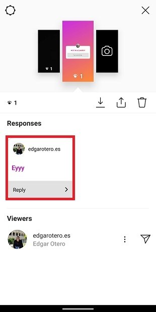 Respuestas a las historias de Instagram