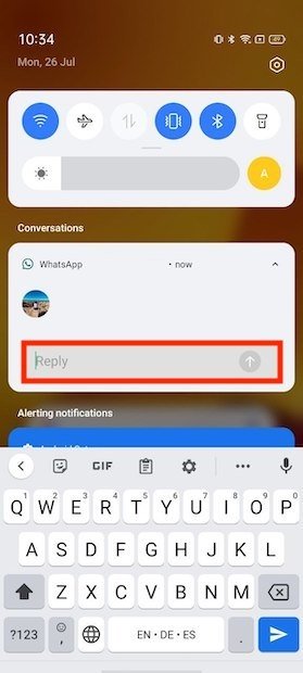 Répondre à une conversation à partir de la notification