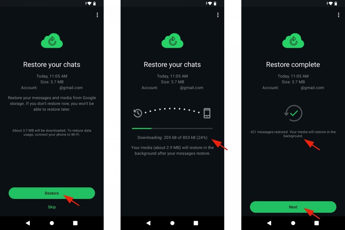 Restoring a WhatsApp backup