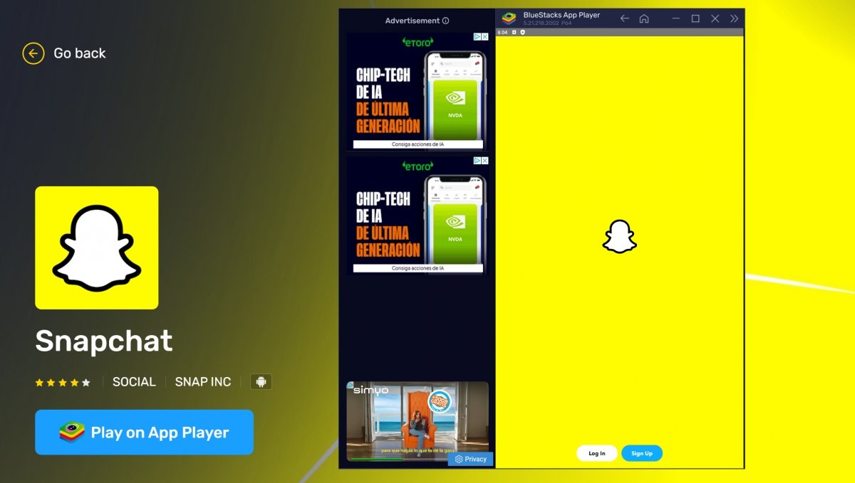 Running Snapchat on Bluestacks