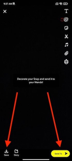 Guardar captura o enviar por Snapchat