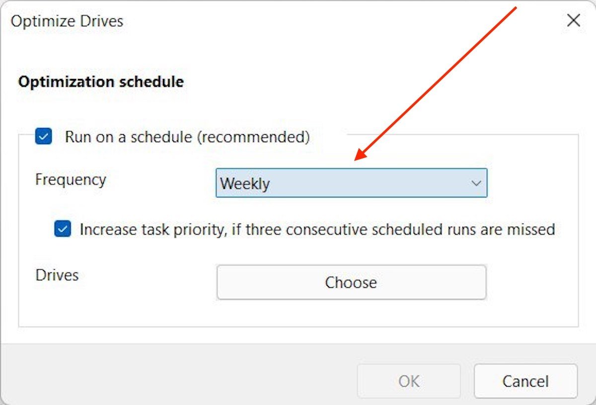 Schedule the optimization automatically