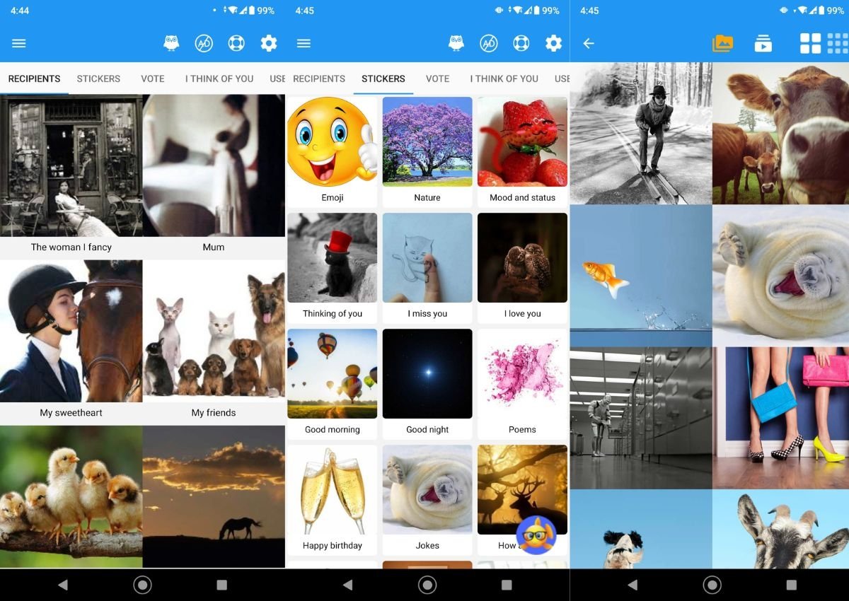 Capturas de la interfaz de Popular Stickers