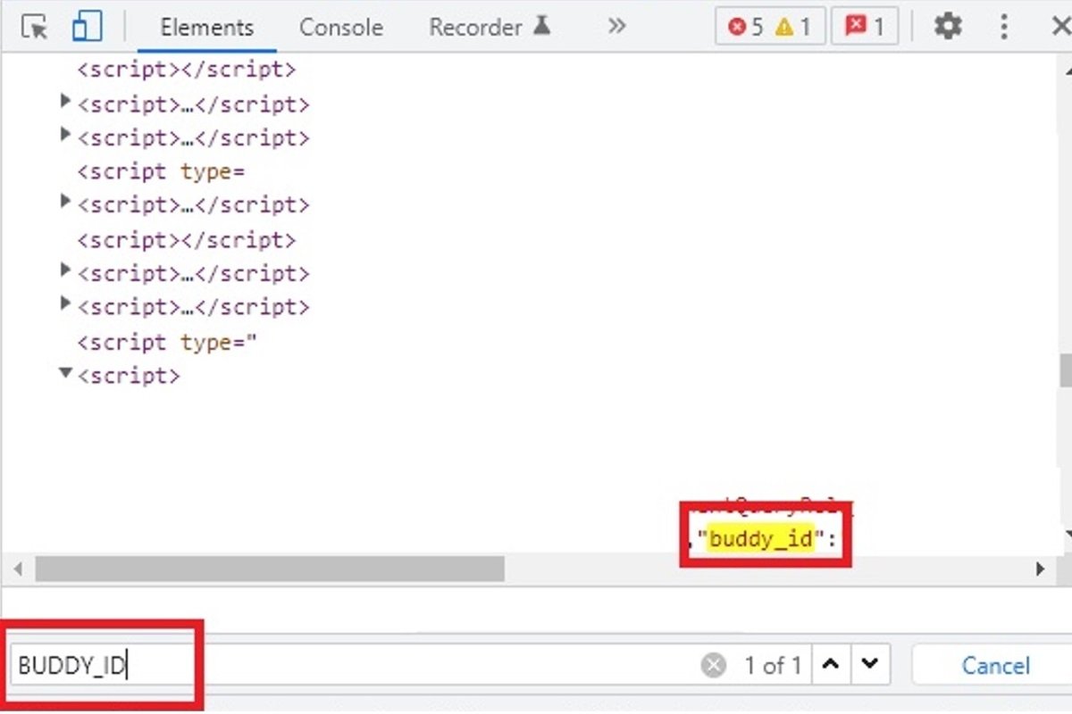 Search for BUDDY_ID in Facebook’s source code to find out who has viewed your profile