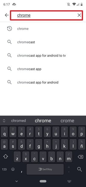 Buscar Chrome en Google Play