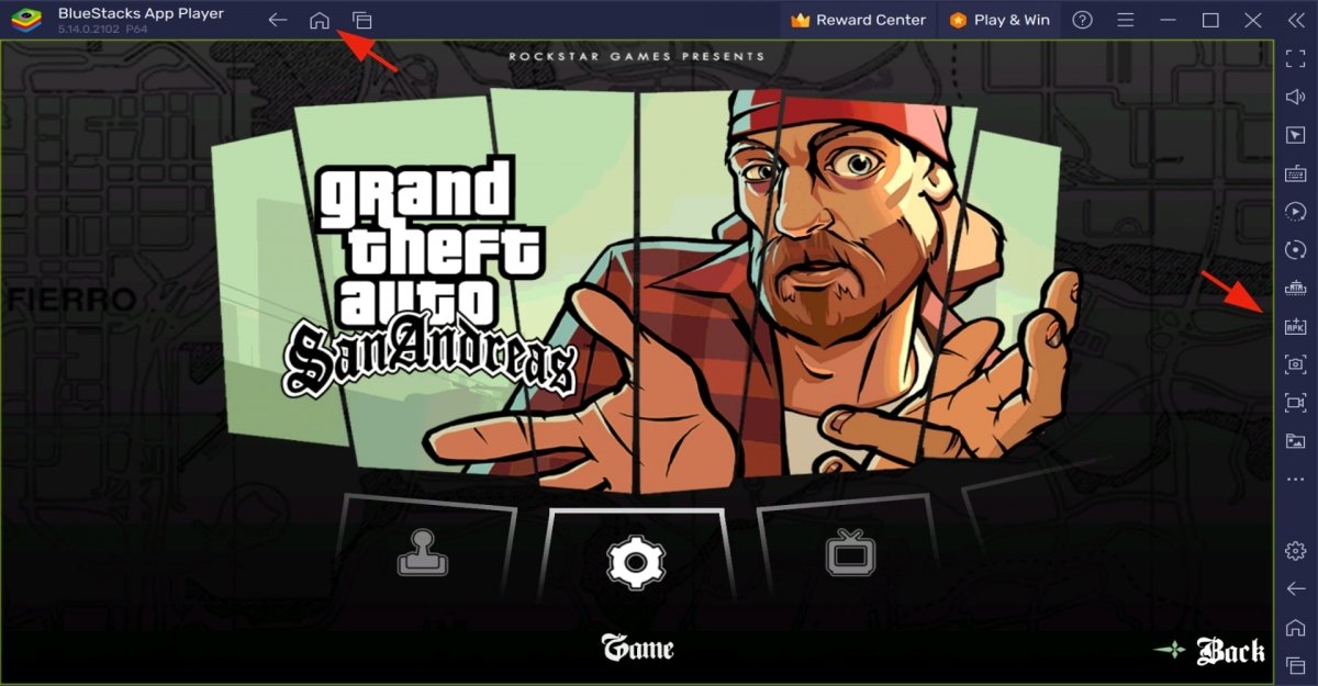 Search for GTA San Andreas in BlueStacks