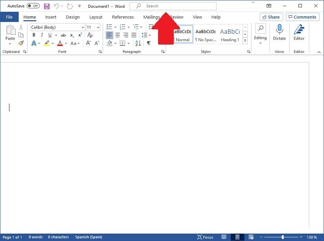 Buscar opciones en Word