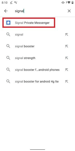 Localizar Signal no Google Play