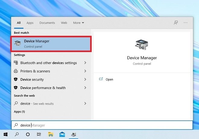 Search for the device manager