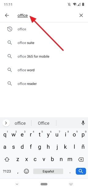 Búsqueda de Office en Google Play