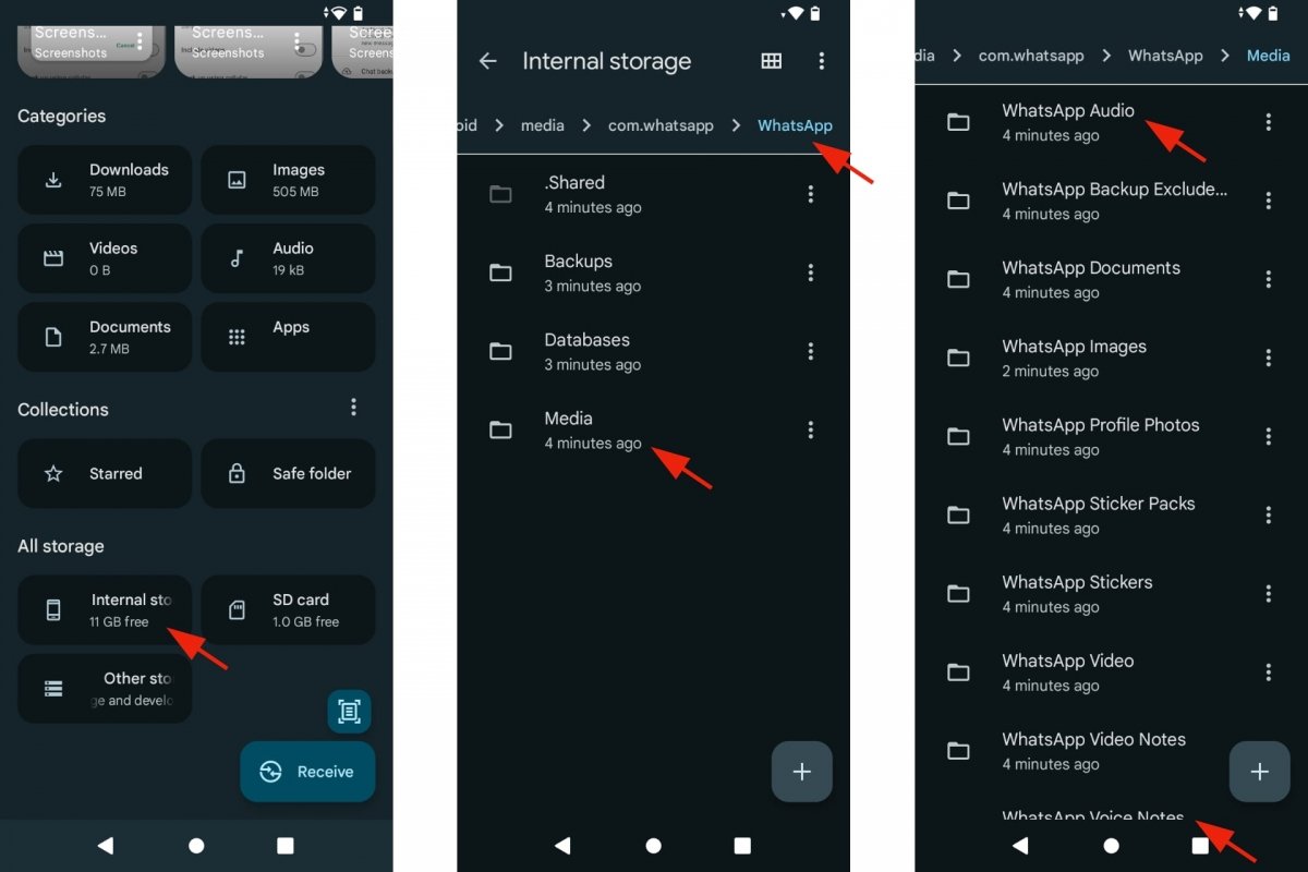 Searching for WhatsApp voice notes on Android