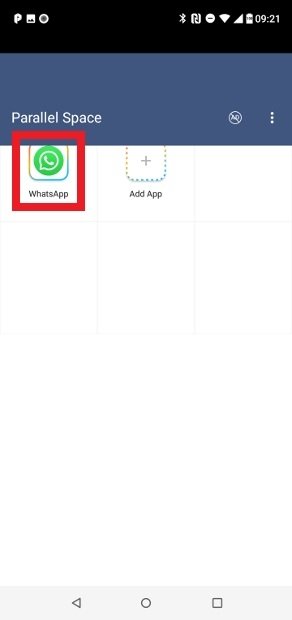 Segunda app de WhatsApp dentro de Parallel Space
