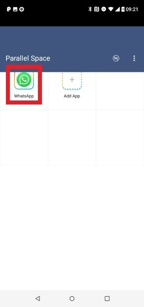 Seconda app di WhatsApp in Parallel Space
