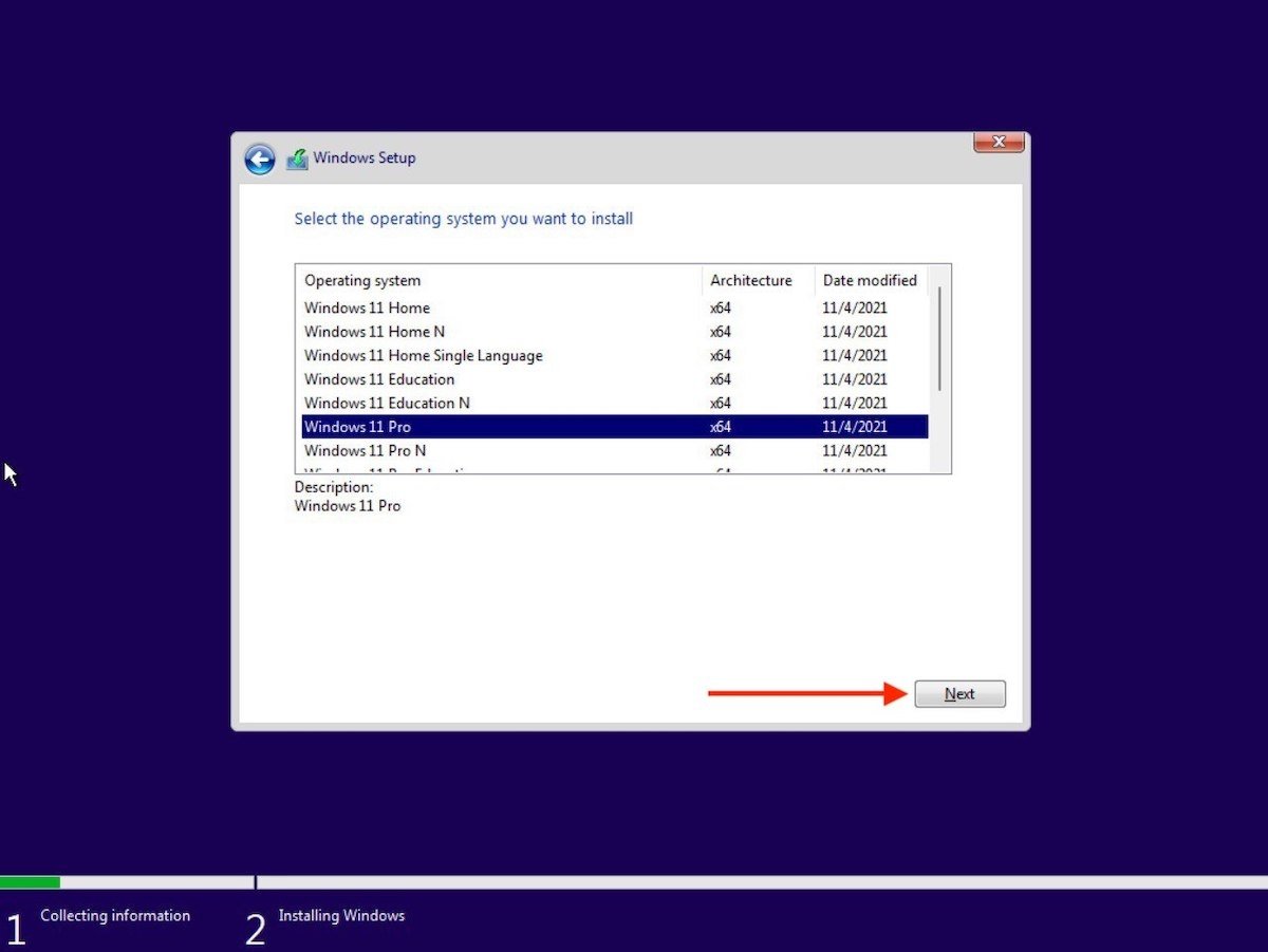 System-Version auswählen