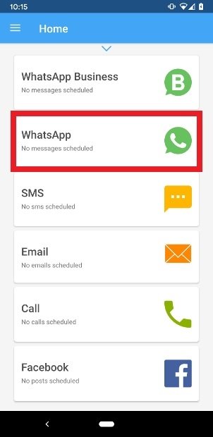 Selecciona la opción WhatsApp